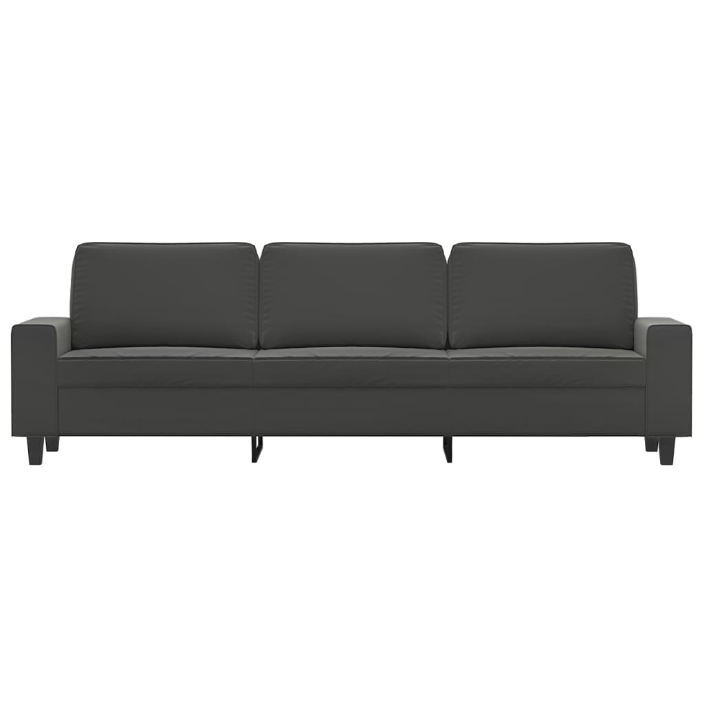 3-Seater Sofa Dark Gray 82.7" Microfiber Fabric