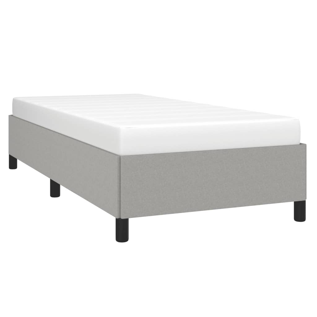 Bed Frame without Mattress Light Gray 39.4"x74.8" Twin Fabric