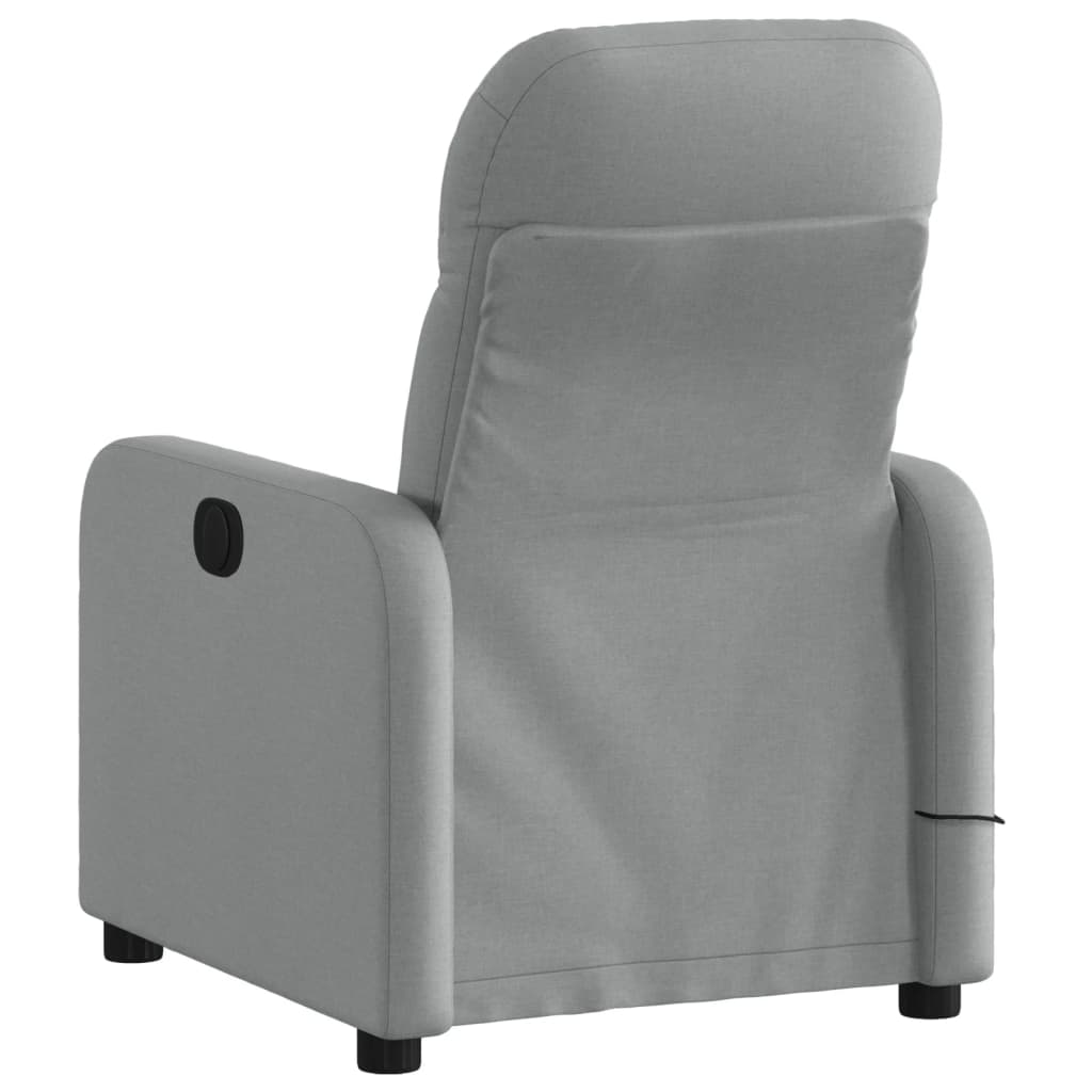 Electric Massage Recliner Chair Light Gray Fabric