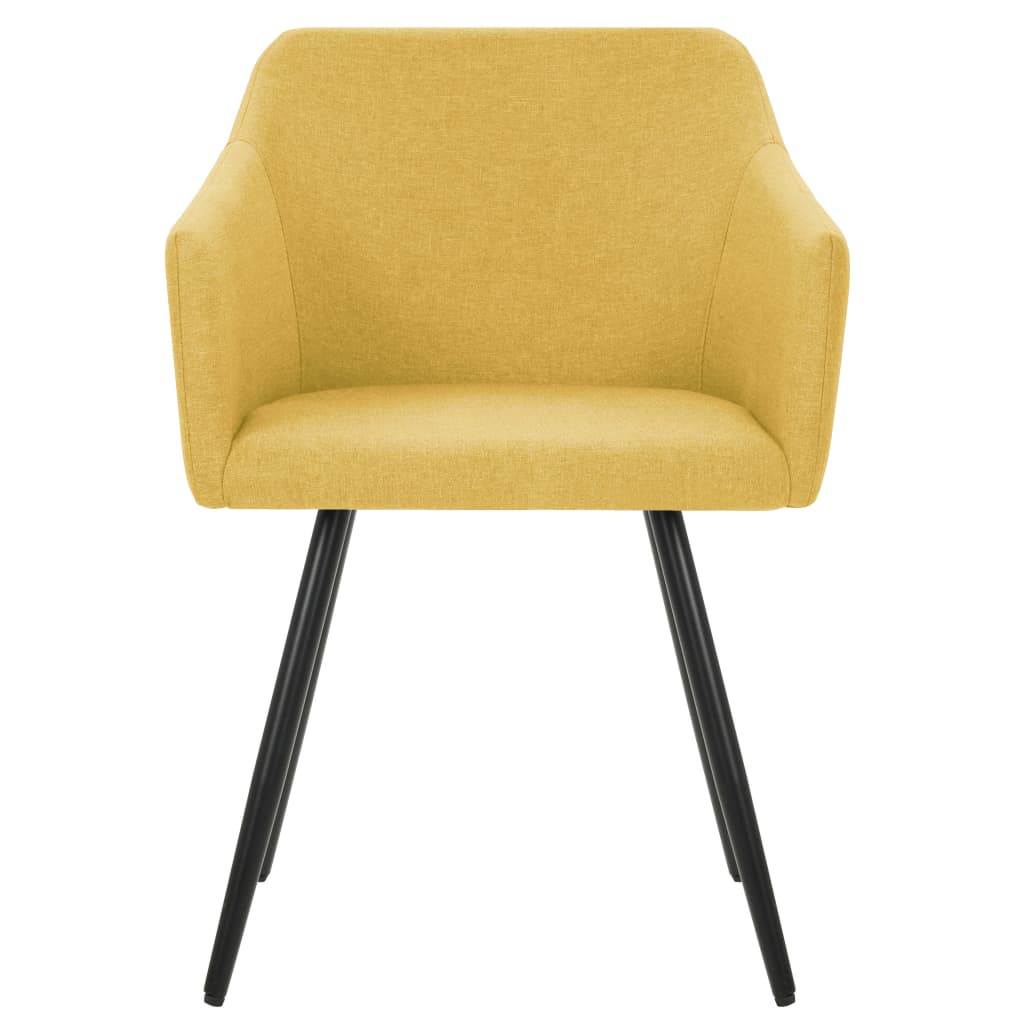 Dining Chairs 4 pcs Yellow Fabric