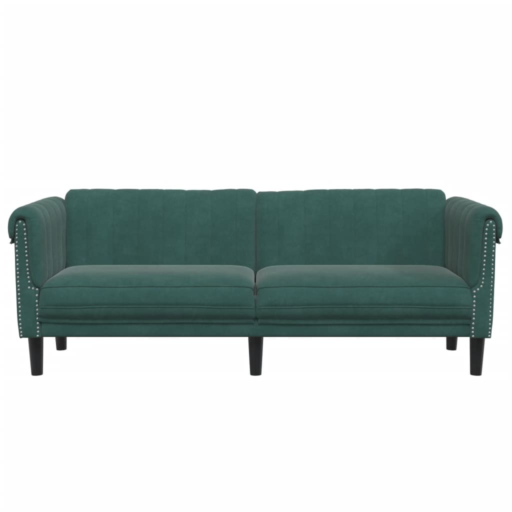 Sofa 3-Seater Dark Green Velvet