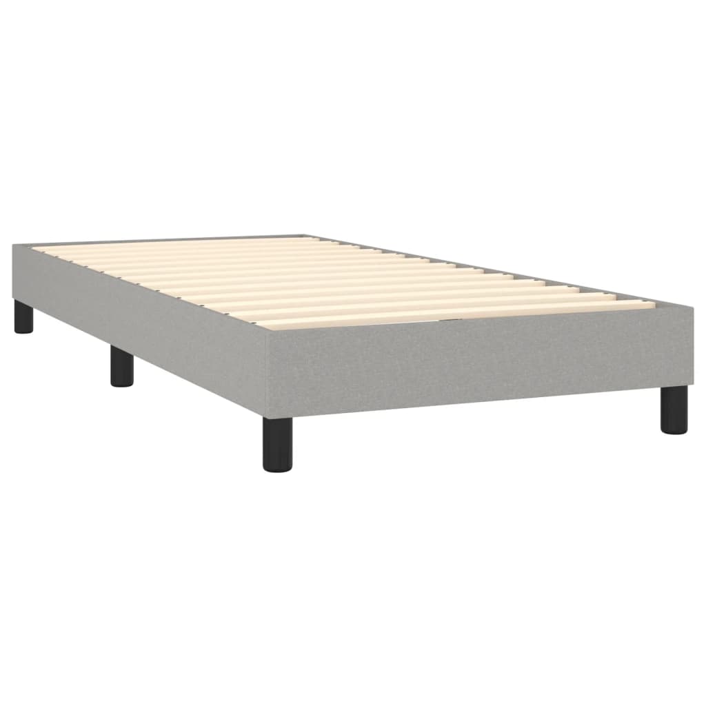 Bed Frame without Mattress Light Gray Twin Fabric (US Only)