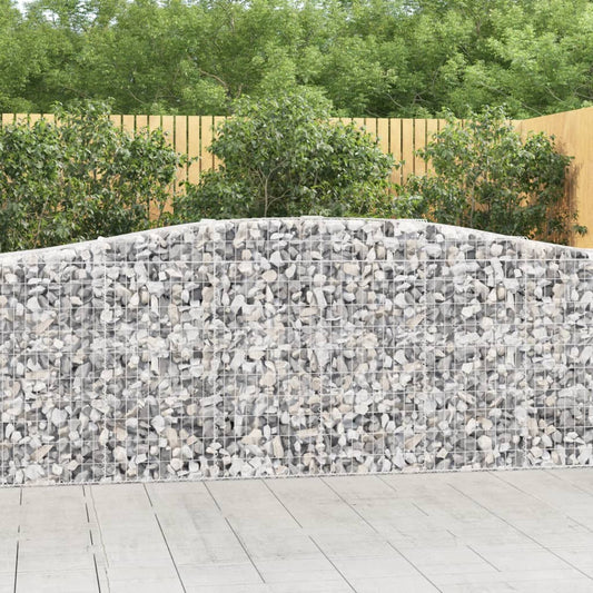 Arched Gabion Baskets 7 pcs 157.5"x19.7"x39.4"/47.2" Galvanized Iron