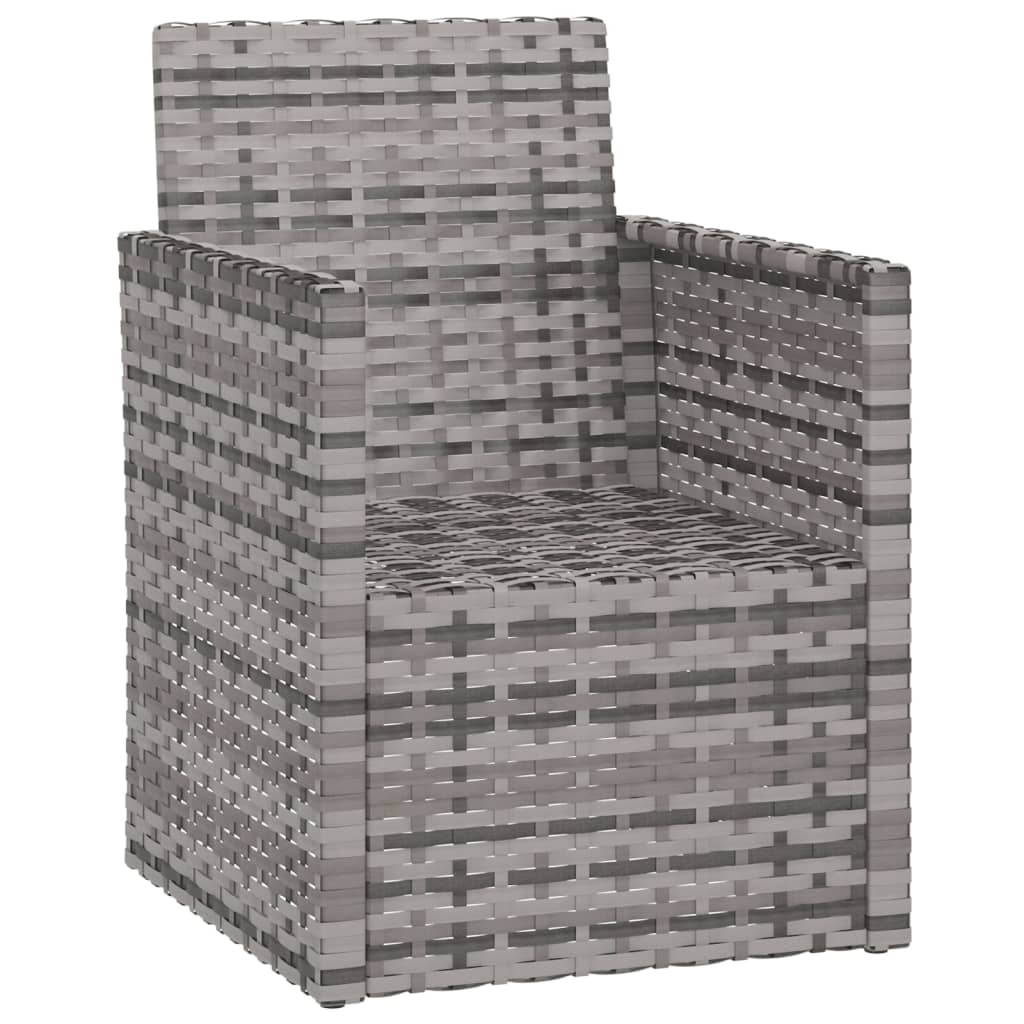 Patio Armchair with Cushion Gray Poly Rattan