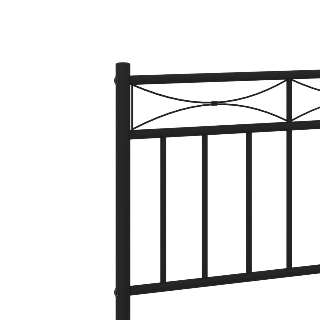 Metal Bed Frame without Mattress with Headboard Black 59.1"x78.7"