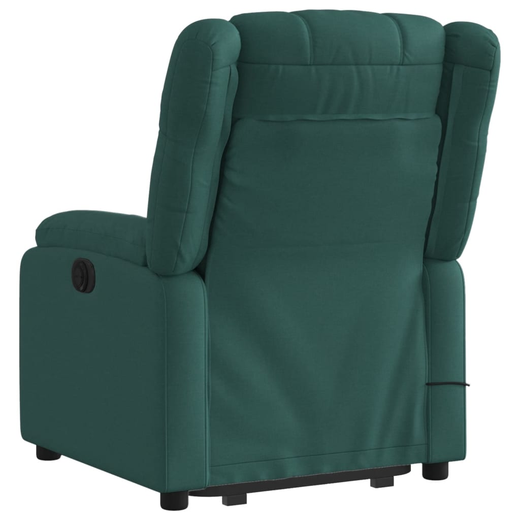 Electric Stand up Massage Recliner Chair Dark Green Fabric