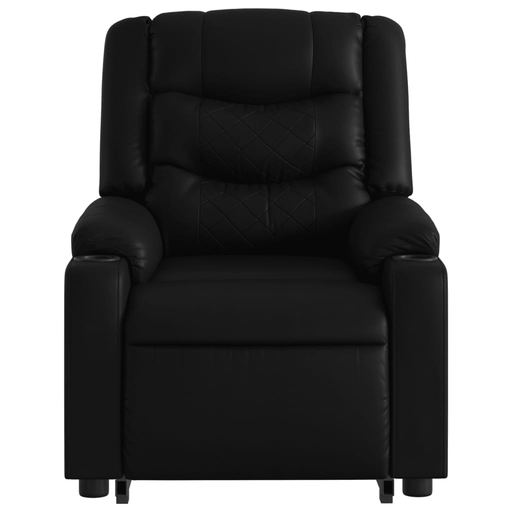 Stand up Massage Recliner Chair Black Faux Leather