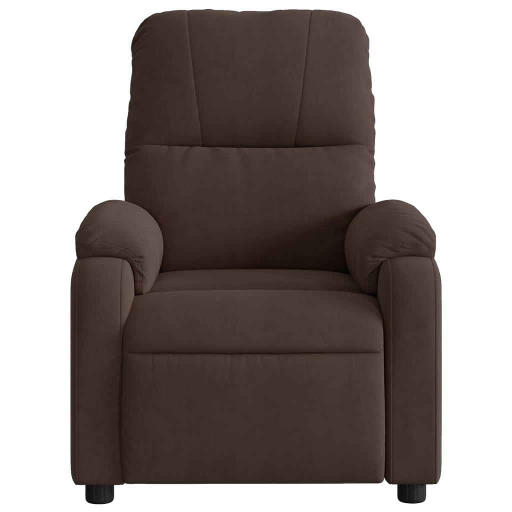 Massage Recliner Chair Brown Microfiber Fabric