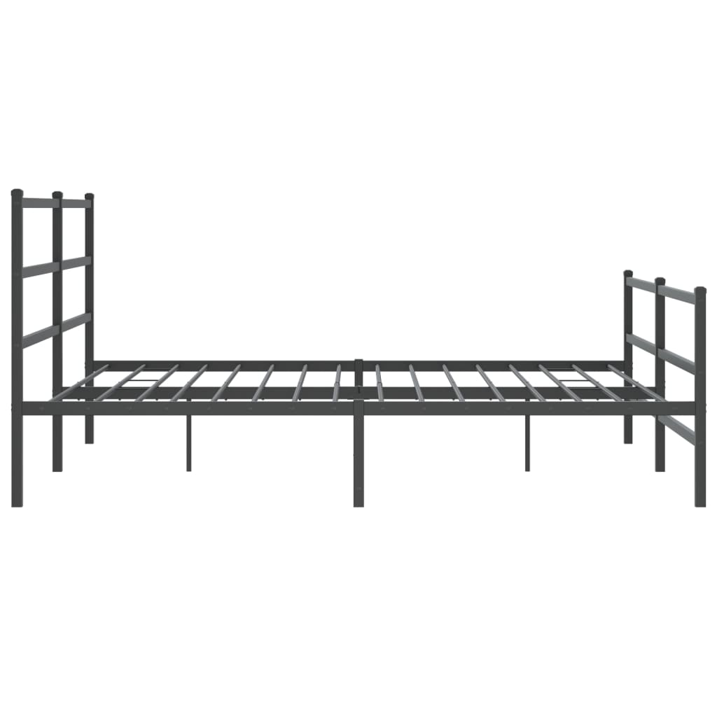 Metal Bed Frame without Mattress with Footboard��Black 76"x79.9"