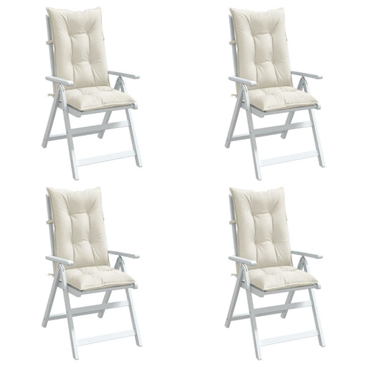 Highback Chair Cushions 4 pcs Melange Cream 47.2"x19.7"x2.8" Fabric