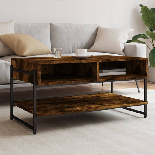 Coffee Table Smoked Oak 35.4"x19.7"x17.7" Engineered Wood