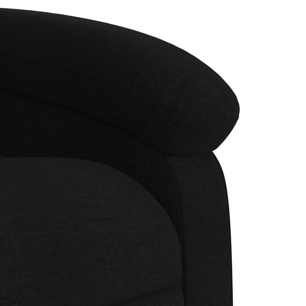 Electric Recliner Chair Black Fabric