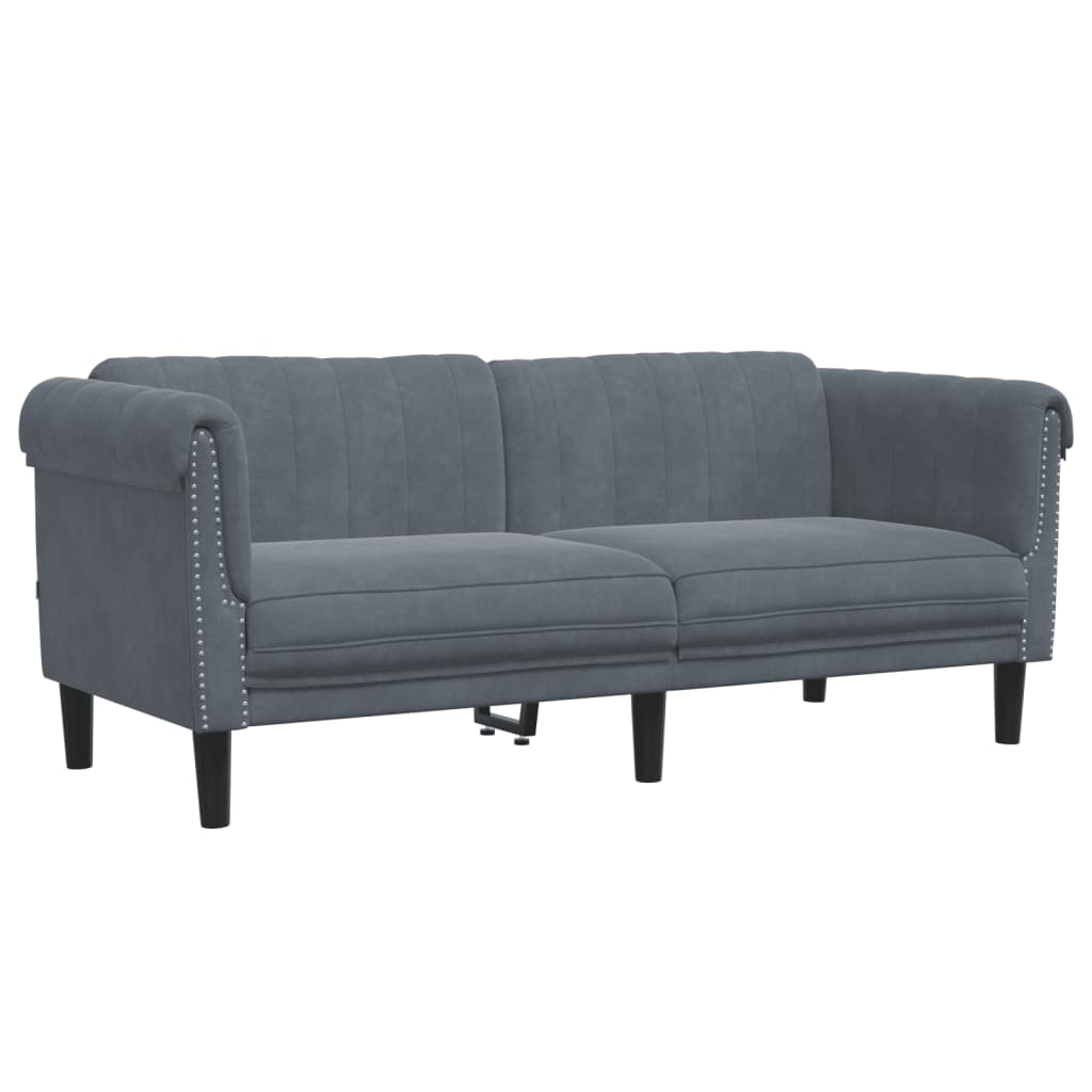 2 Piece Sofa Set Dark Gray Velvet