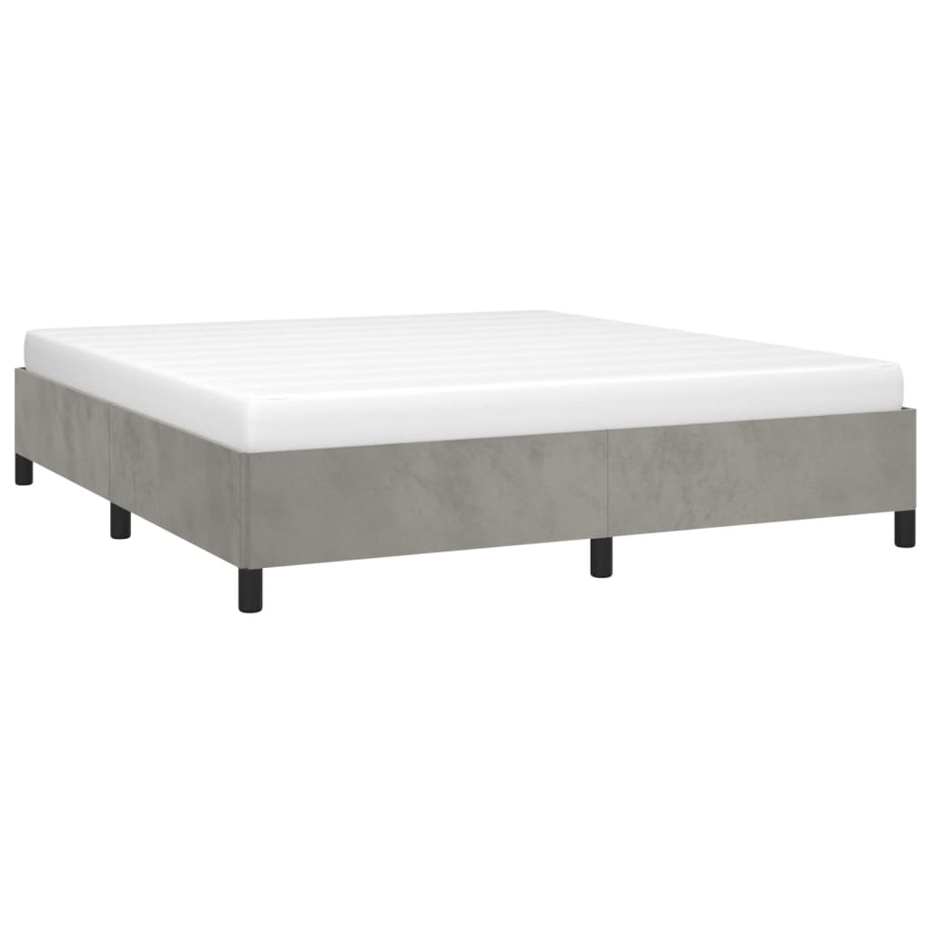 Bed Frame without Mattress Light Gray California King Velvet