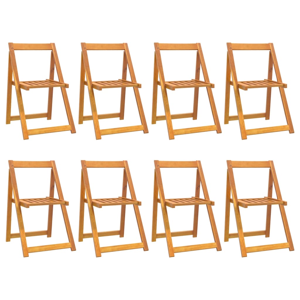 Folding Garden Chairs 8 pcs Solid Wood Acacia