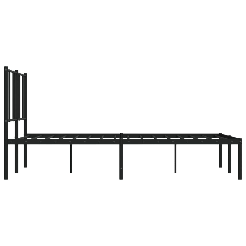 Metal Bed Frame without Mattress with Headboard Black 59.1"x78.7"