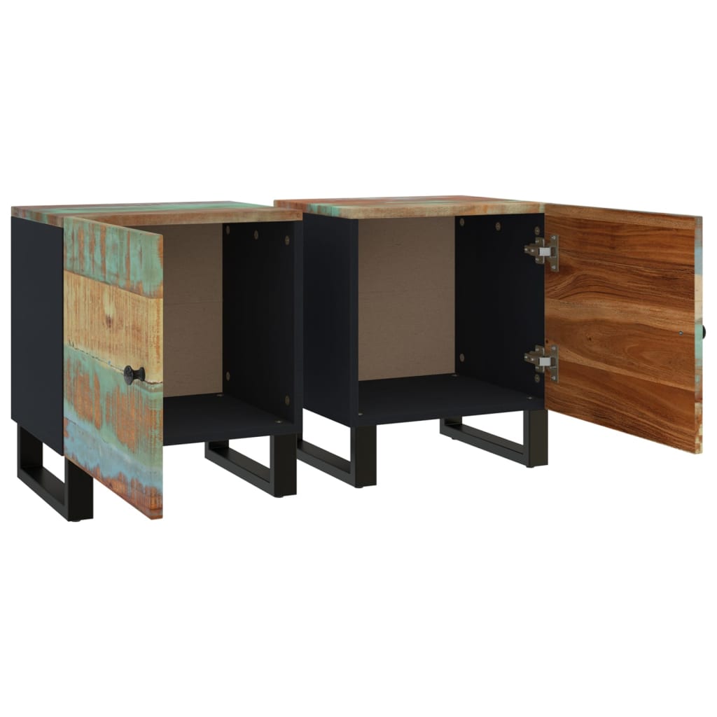 Bedside Cabinets 2 pcs 15.7"x13"x18.1" Solid Wood Reclaimed