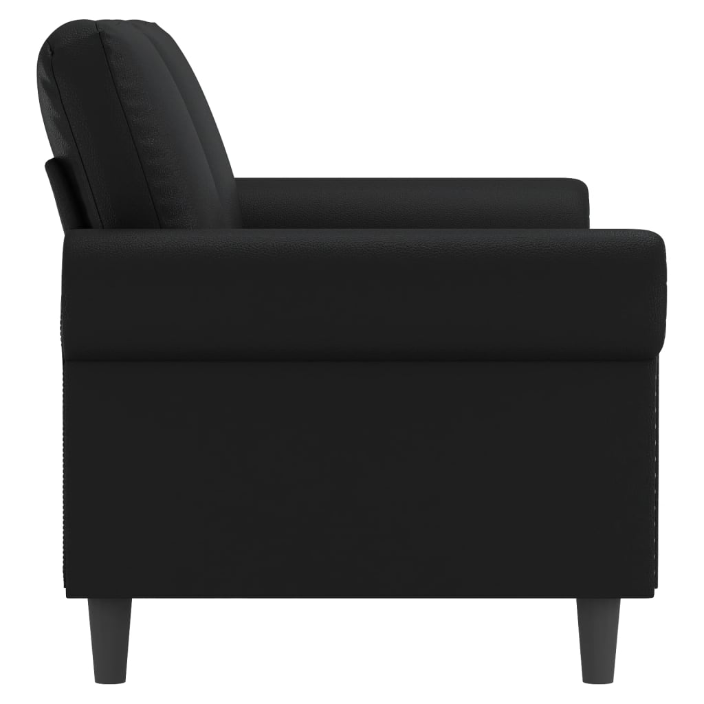 2-Seater Sofa Black 55.1" Faux Leather