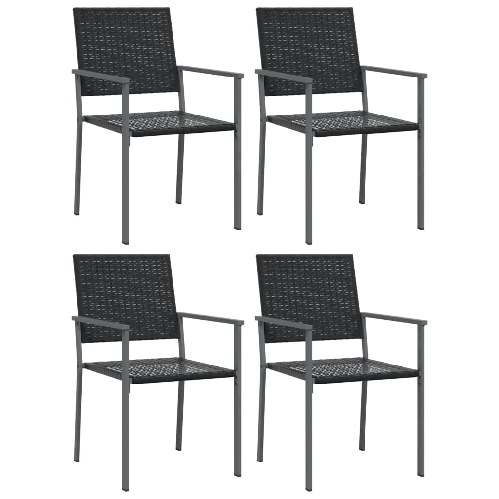 5 Piece Patio Dining Set Poly Rattan and Steel