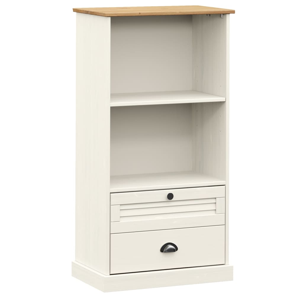 Bookcase VIGO White 23.6"x13.8"x45.1" Solid Wood Pine