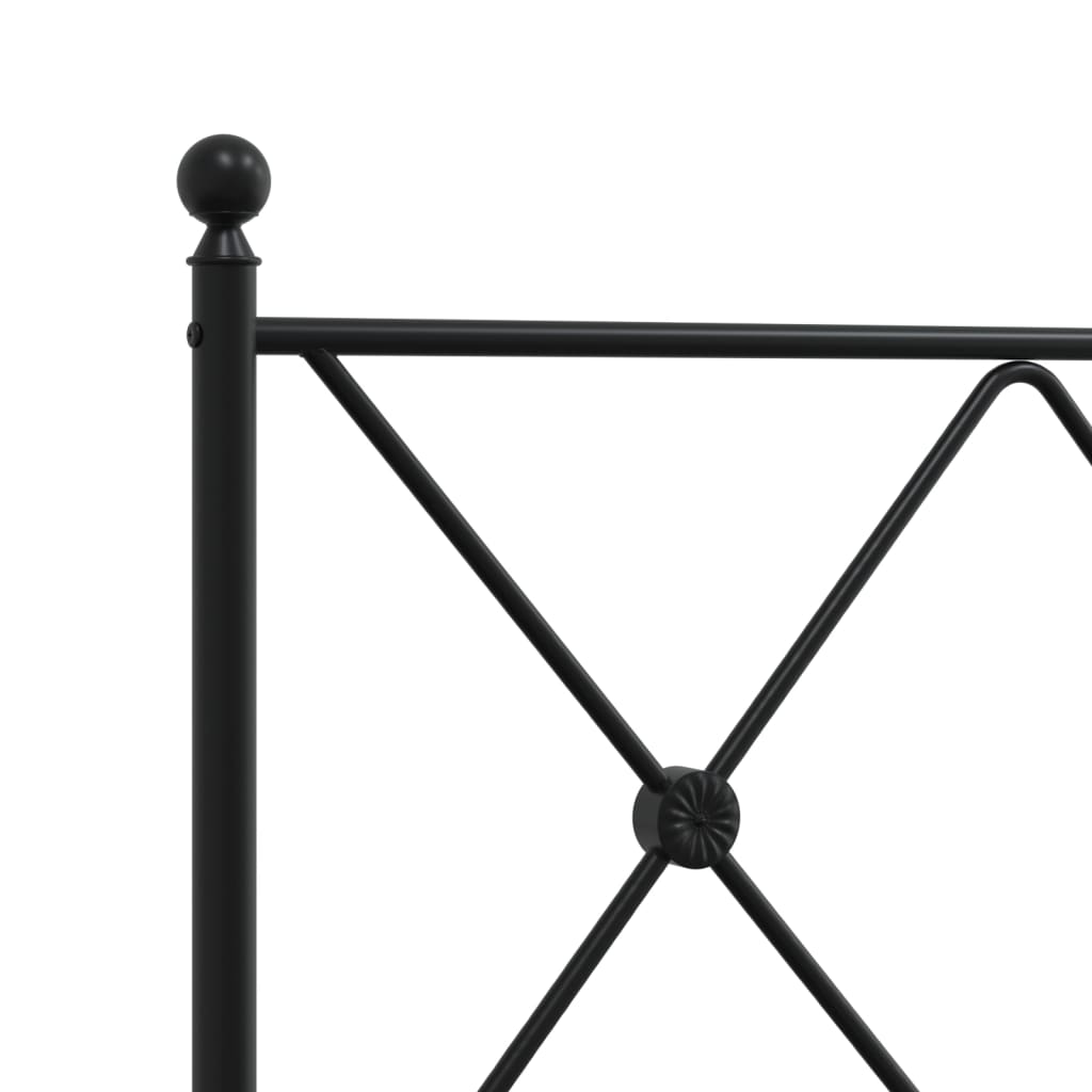 Metal Bed Frame without Mattress with Headboard Black 59.1"x78.7"