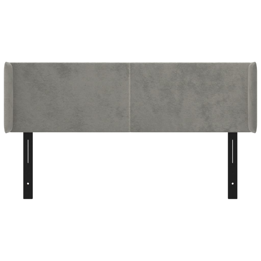 Headboard with Ears Light Gray 57.9"x6.3"x30.7"/34.6" Velvet