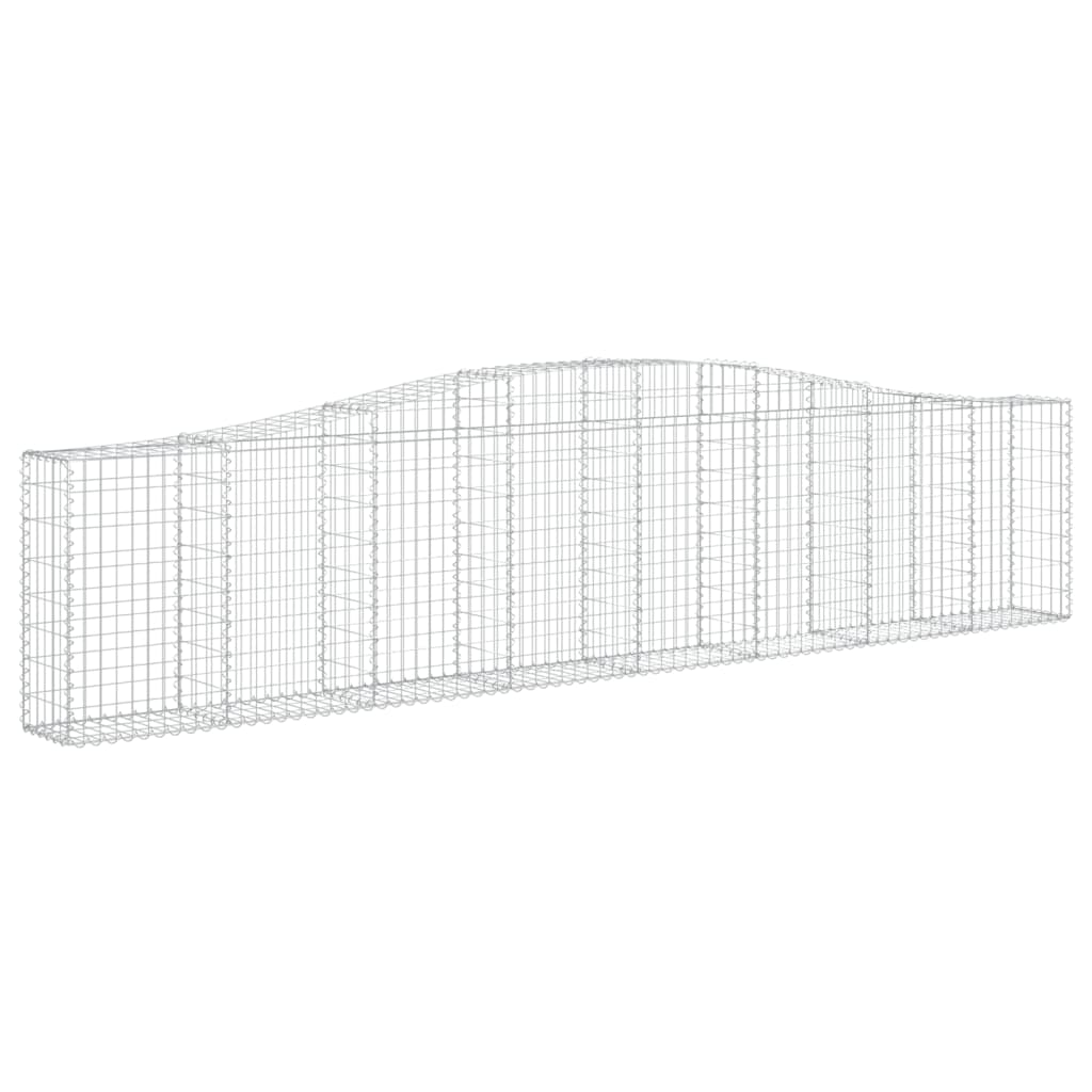 Arched Gabion Baskets 2 pcs 157.5"x11.8"x31.5"/39.4" Galvanized Iron