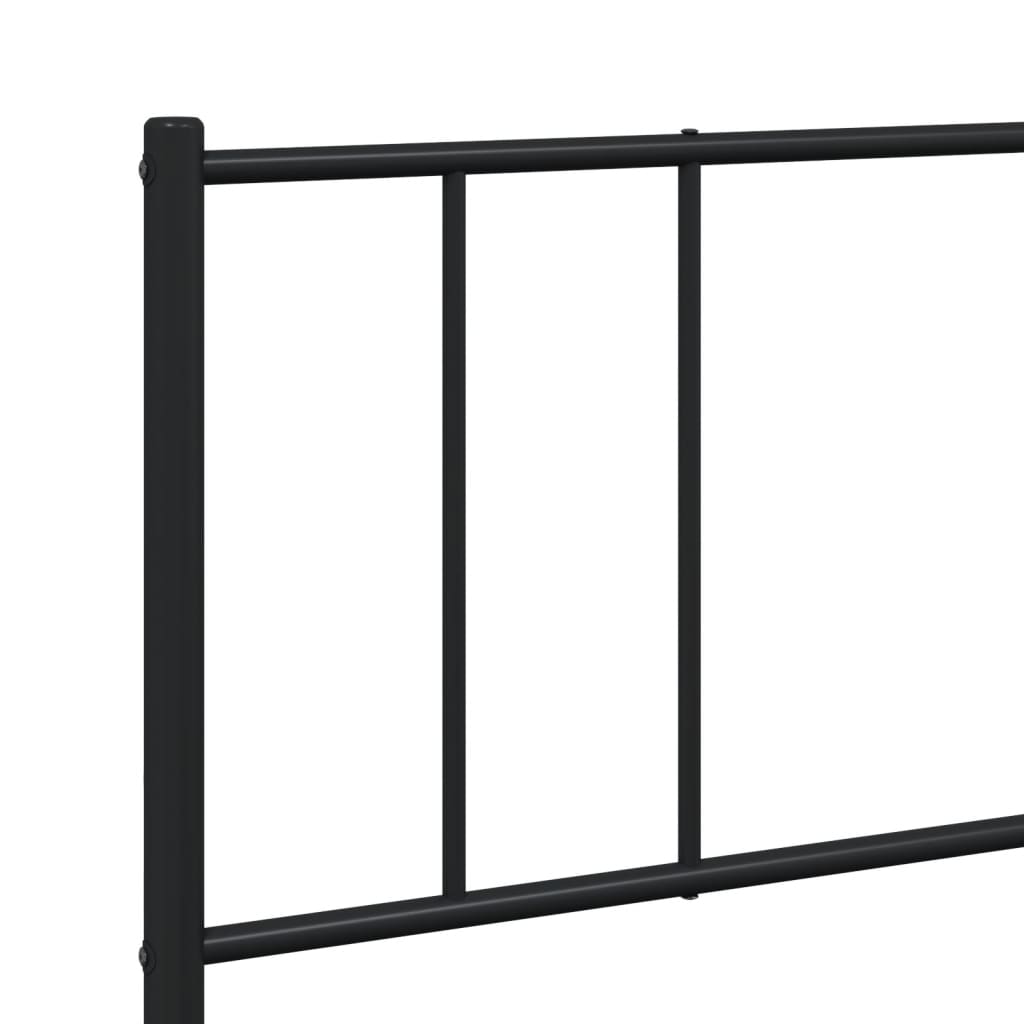 Metal Bed Frame without Mattress with Footboard Black 76"x79.9"