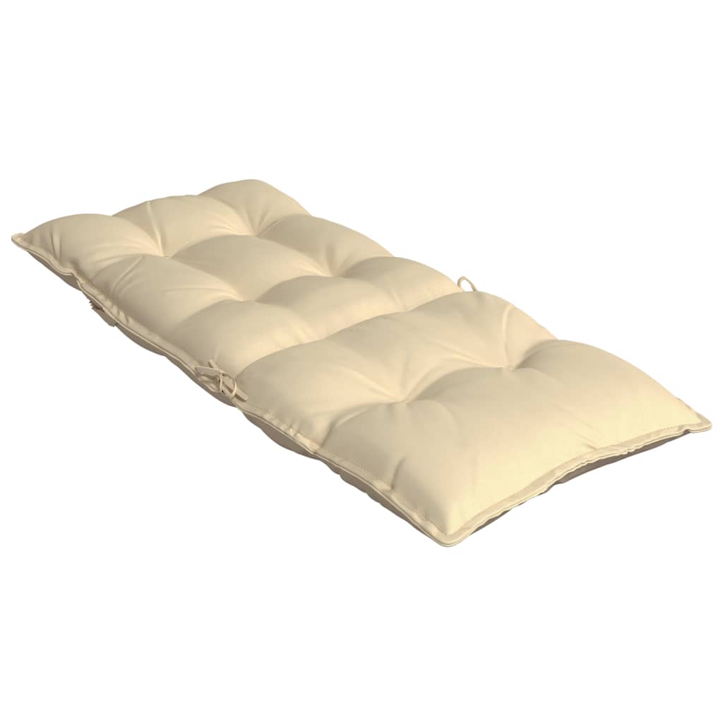 Highback Chair Cushions 6 pcs Beige Oxford Fabric