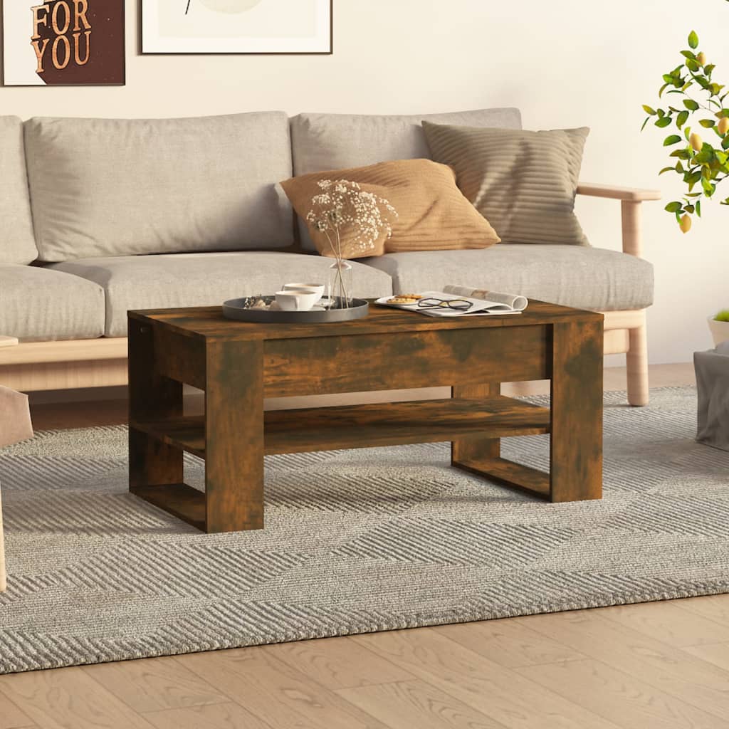 Coffee Table Brown Oak 40.2"x21.7"x17.7" Engineered Wood