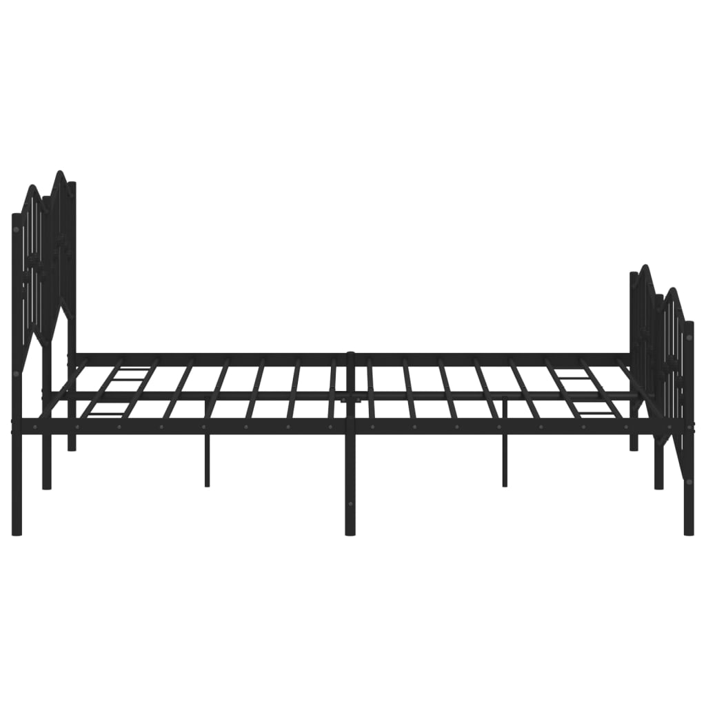 Metal Bed Frame without Mattress with Footboard Black 72"x83.9"