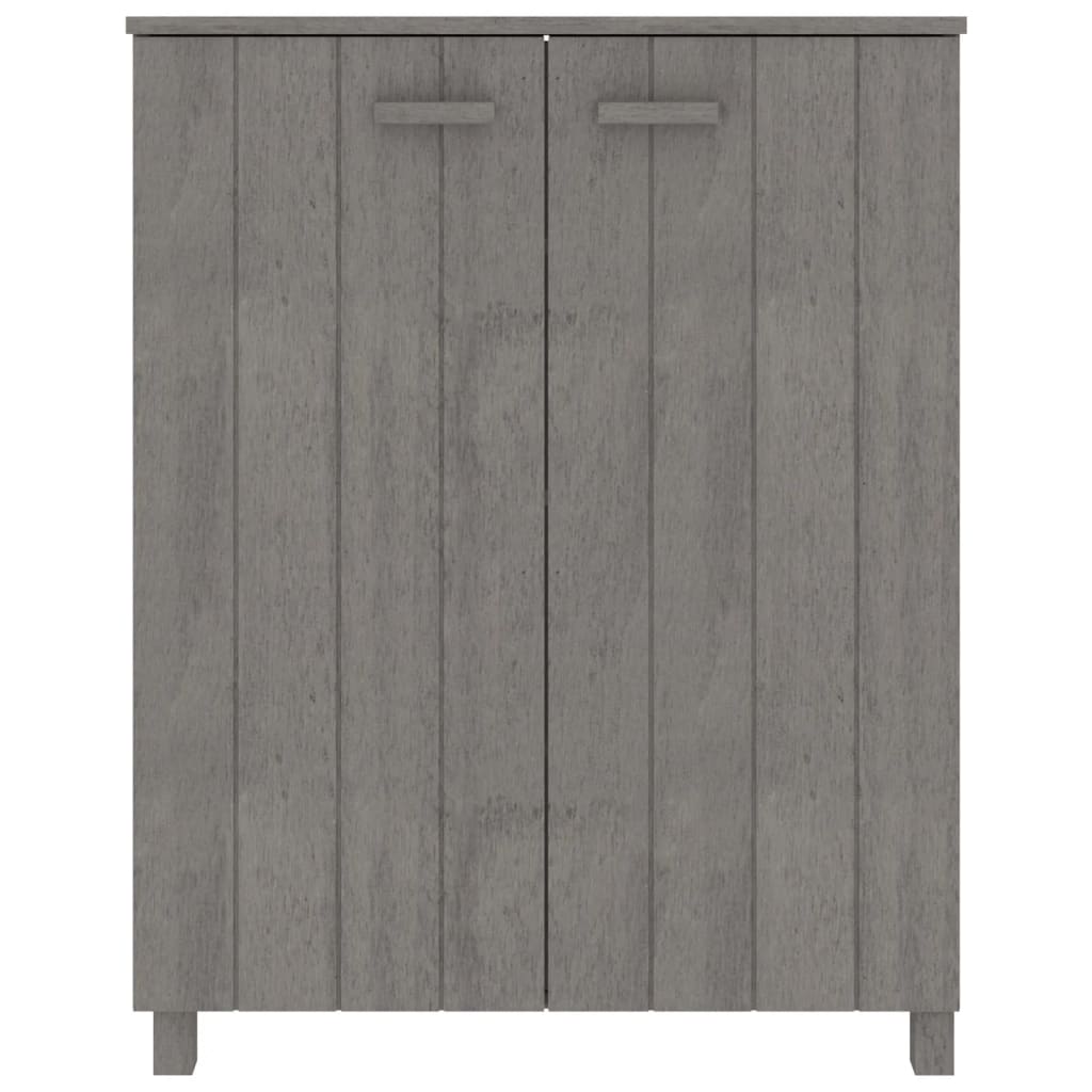 Shoe Cabinet HAMAR Light Gray 33.5"x15.7"x42.5" Solid Wood Pine