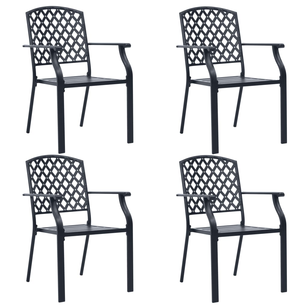 Patio Chairs 4 pcs Mesh Design Steel Black