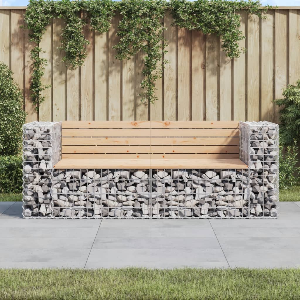 Patio Bench Gabion Design 72.4"x28"x25.8" Solid Wood Douglas