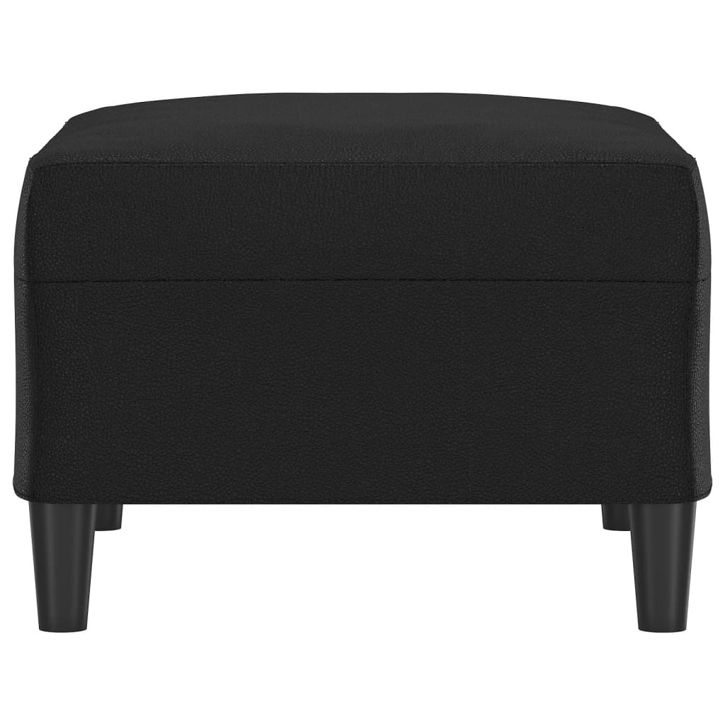 Footstool Black 27.6"x21.7"x16.1" Faux Leather