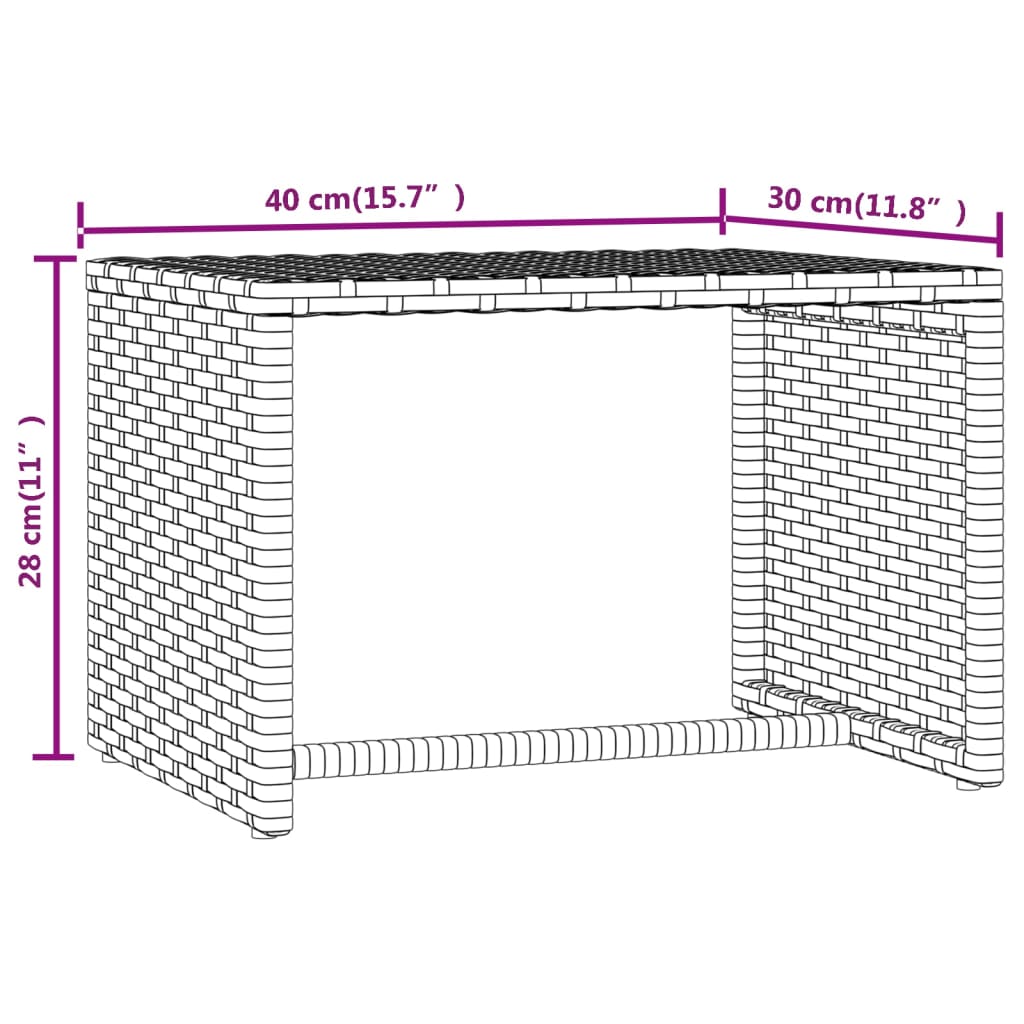 Sunbeds 2 pcs with Table Gray Poly Rattan