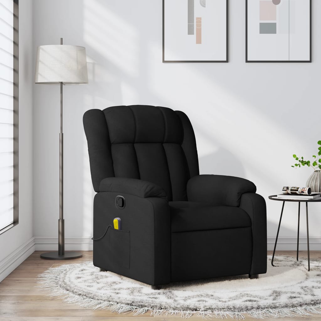 Massage Recliner Chair Dark Gray Fabric