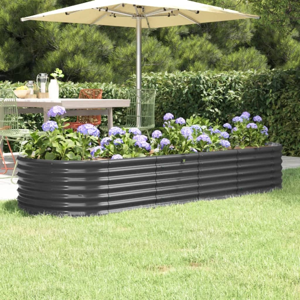 Garden Raised Bed Powder-coated Steel 88.2"x31.5"x26.8" Gray