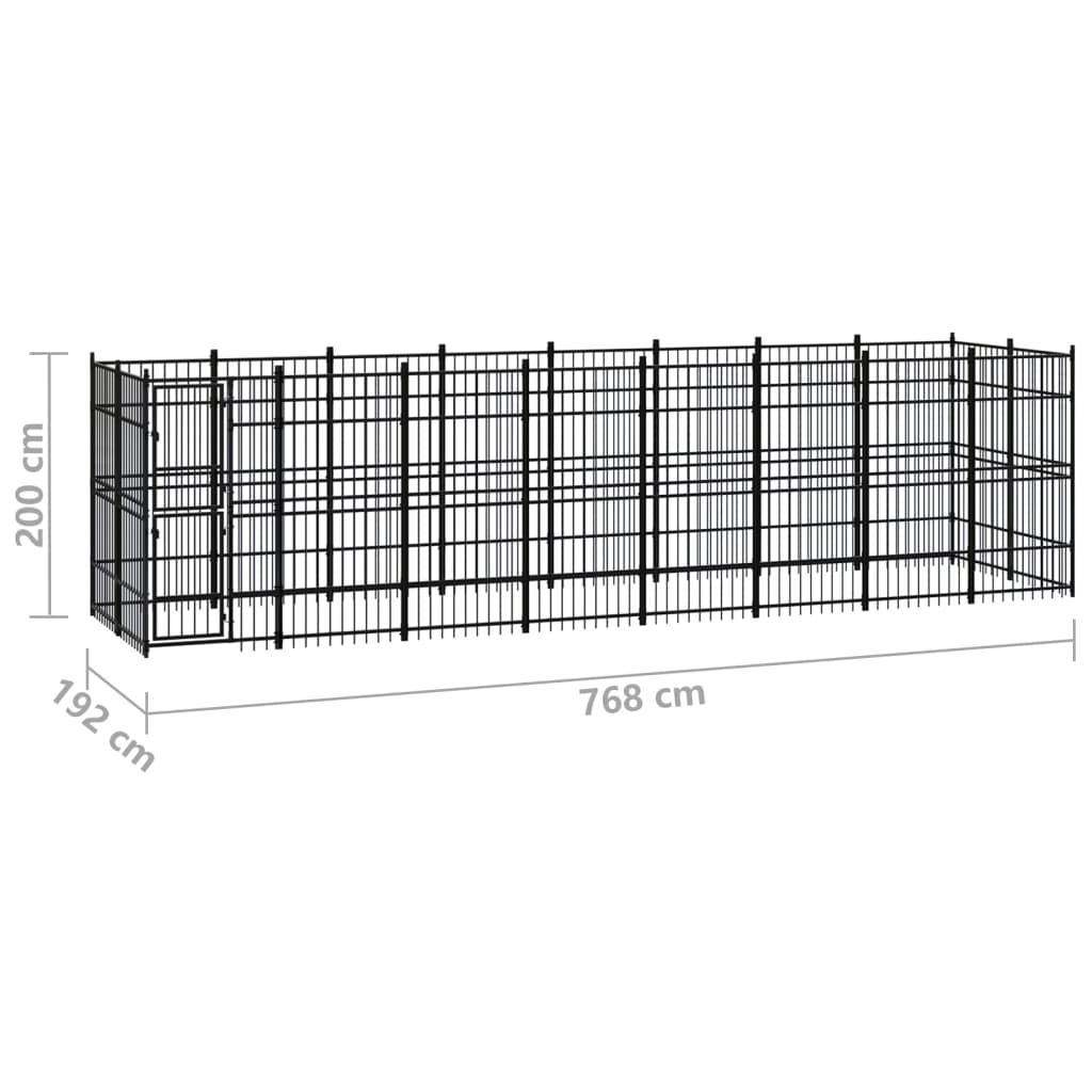 Outdoor Dog Kennel Steel 158.8 ft��