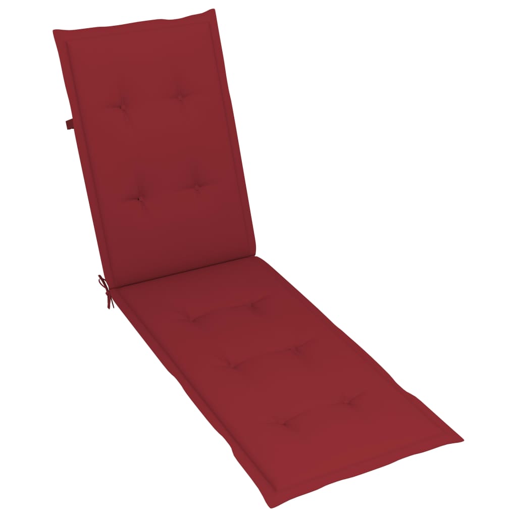 Patio Deck Chair with Footrest and Cushion Solid Wood Acacia