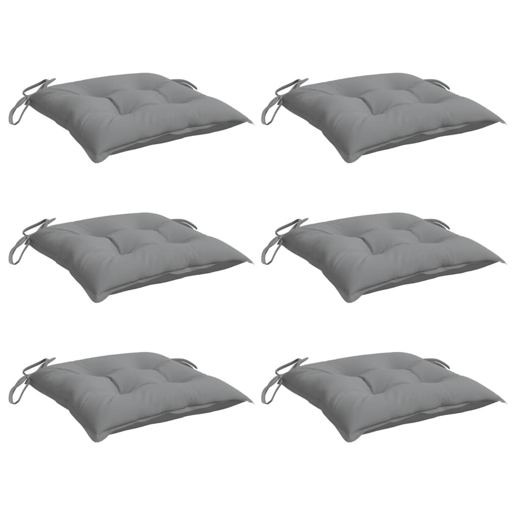 Chair Cushions 6 pcs Gray 15.7"x15.7"x2.8" Oxford Fabric