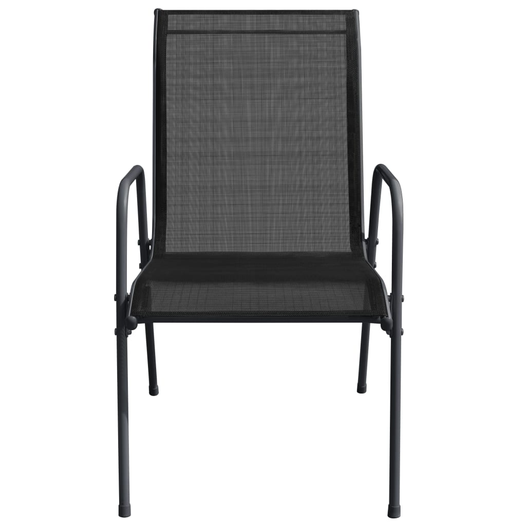 Patio Chairs 4 pcs Steel and Textilene Black