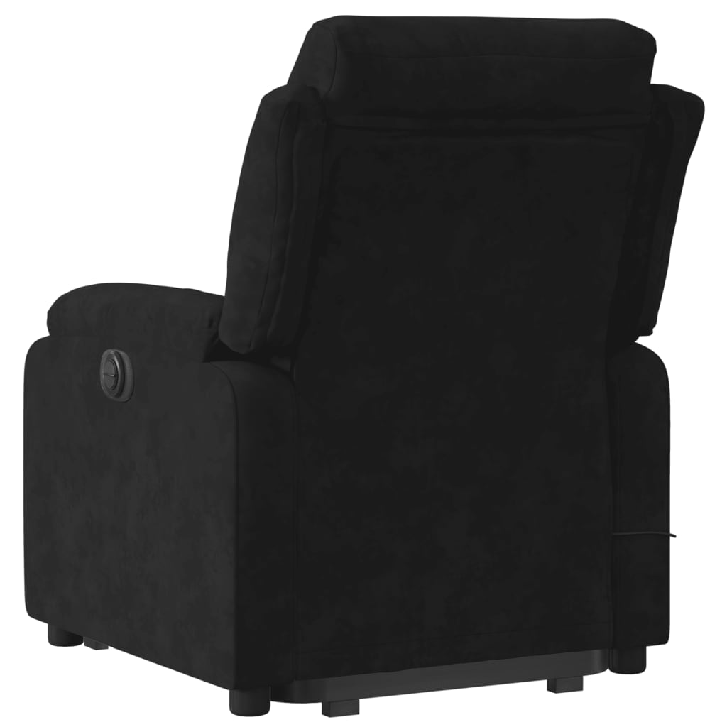 Electric Stand up Massage Recliner Chair Black Velvet