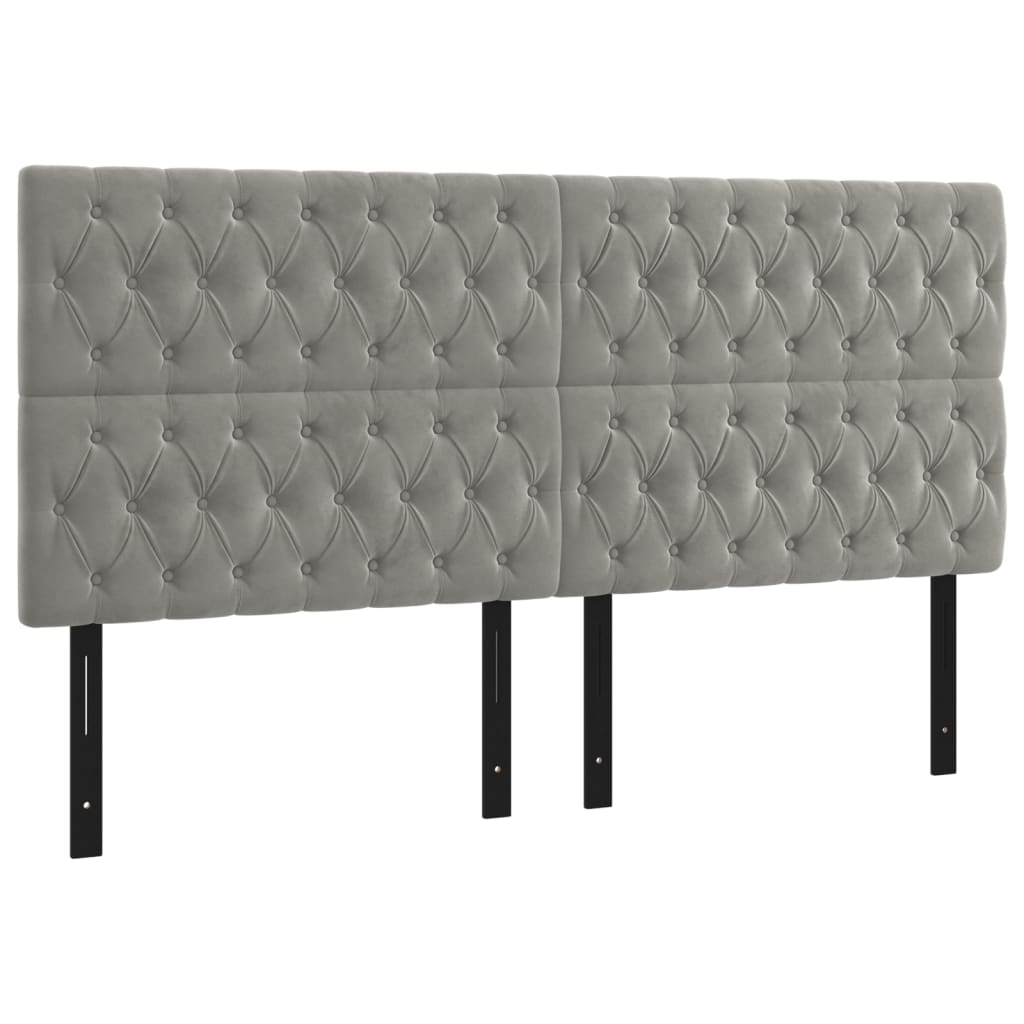 Headboards 4 pcs Dark Gray 39.4"x2.8"x30.7"/34.6" Velvet