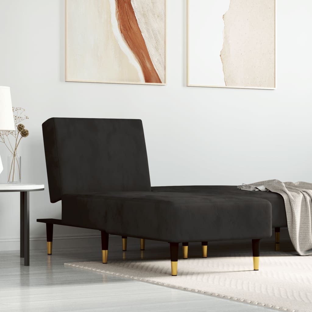 Chaise Longue Dark Gray Velvet