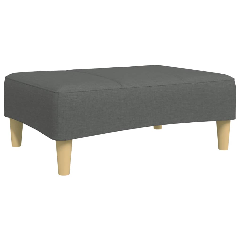 2-Seater Sofa Bed with Footstool Dark Gray Fabric