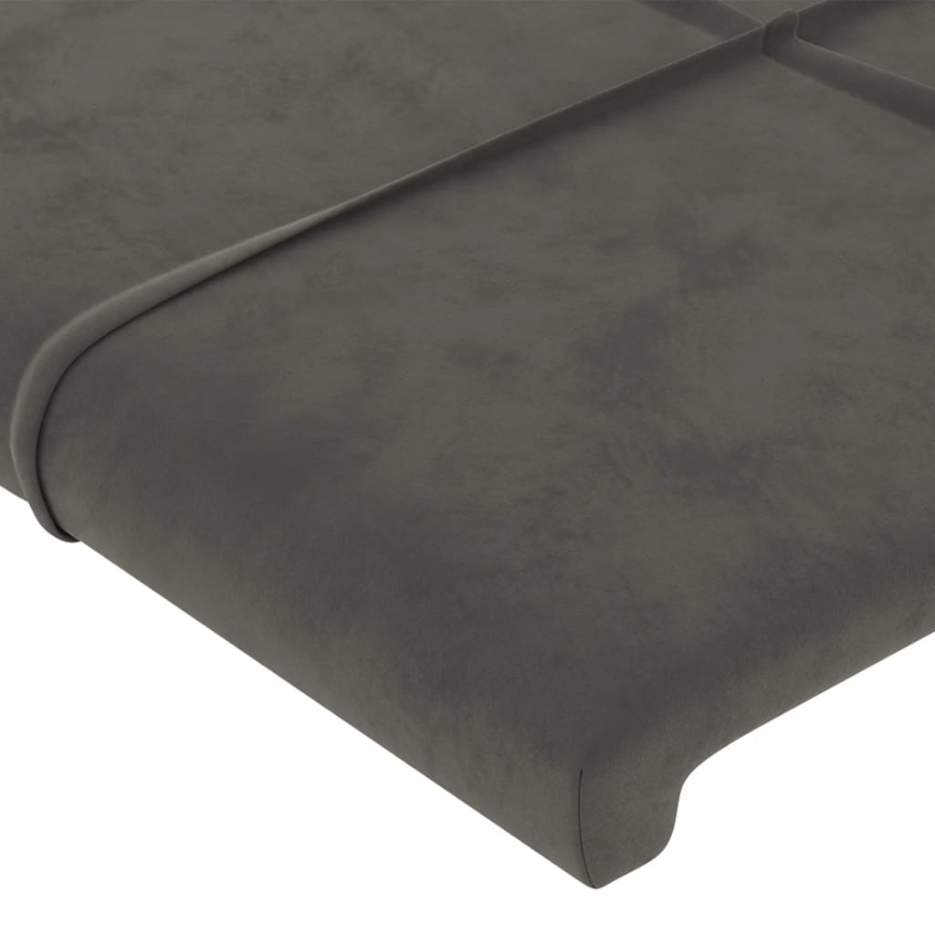 LED Headboard Dark Gray 57.9"x6.3"x46.5"/50.4" Velvet