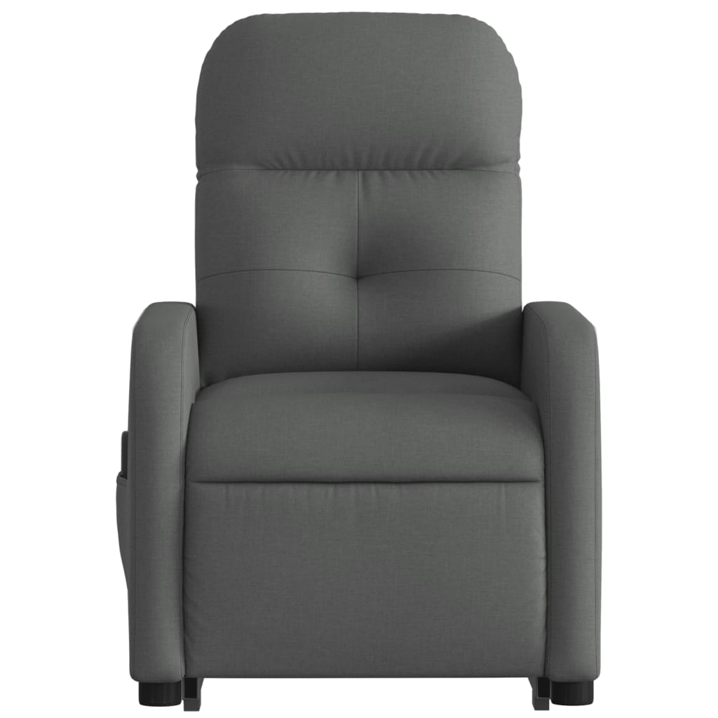 Electric Stand up Massage Recliner Chair Dark Gray Fabric