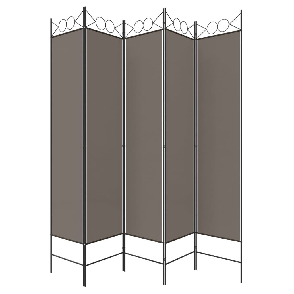 5-Panel Room Divider Anthracite 78.7"x86.6" Fabric