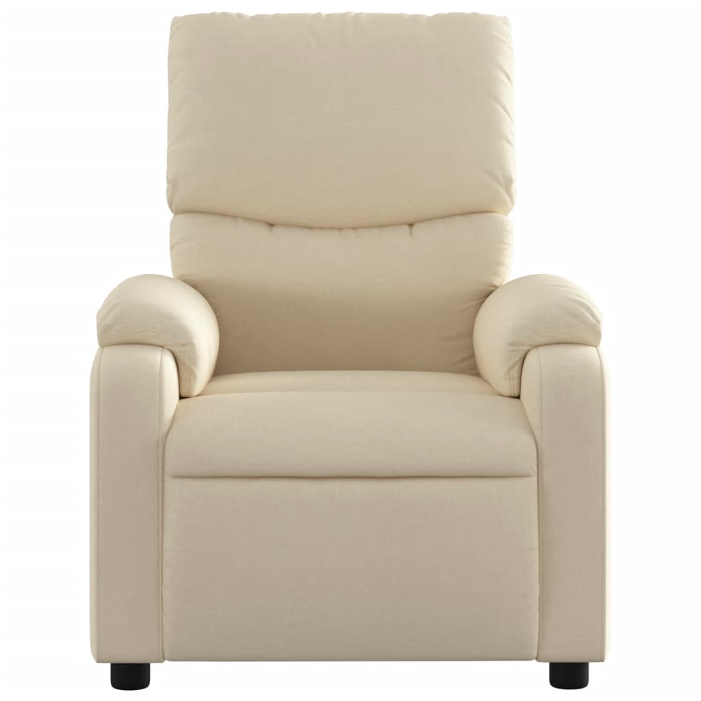 Electric Massage Recliner Chair Cream Fabric